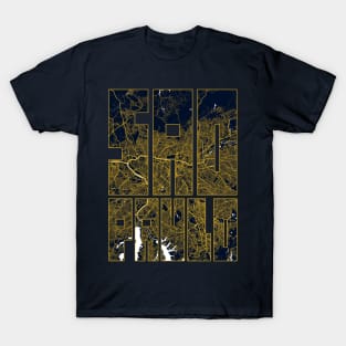 Sao Paulo, Brazil City Map Typography - Gold Art Deco T-Shirt